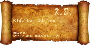 Kléber Dénes névjegykártya